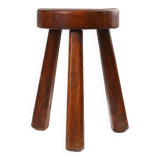 Rustic Wooden Stool with Handle, 1920s