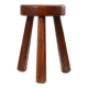 Rustic Wooden Stool with Handle, 1920s