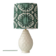 Lampe de table Art déco Charles Catteau Boch Frères  « Ananas » avec abat-jour en soie Ikat neuve