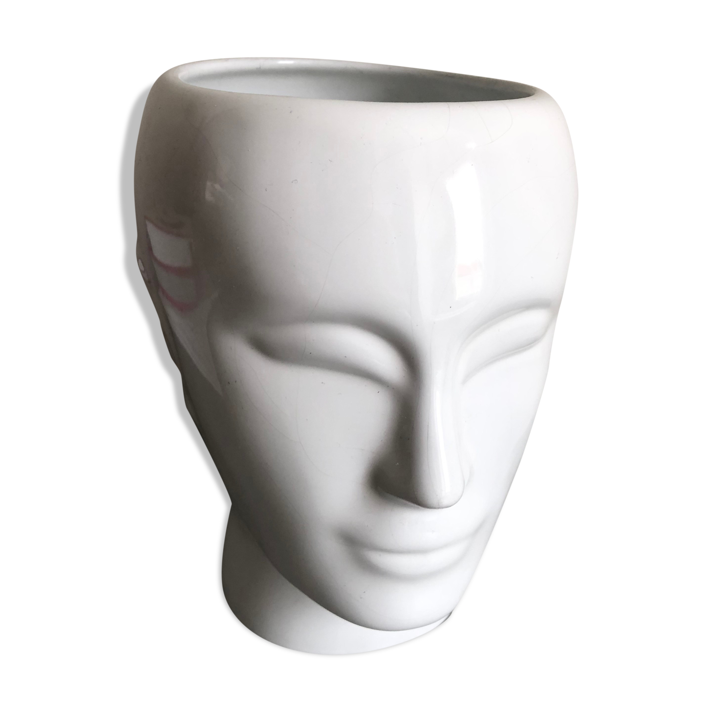 Ceramic face vase