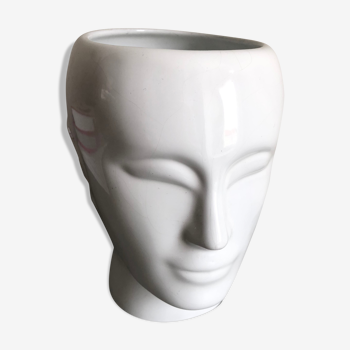Ceramic face vase