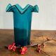 Vintage blue corolla vase glass Italy Murano style