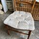 Napoleon III chair in dark wood and beige cotton velvet.