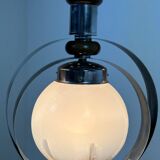 Italian chandelier by MAZZEGA in metal, wood and Murano glass 1970