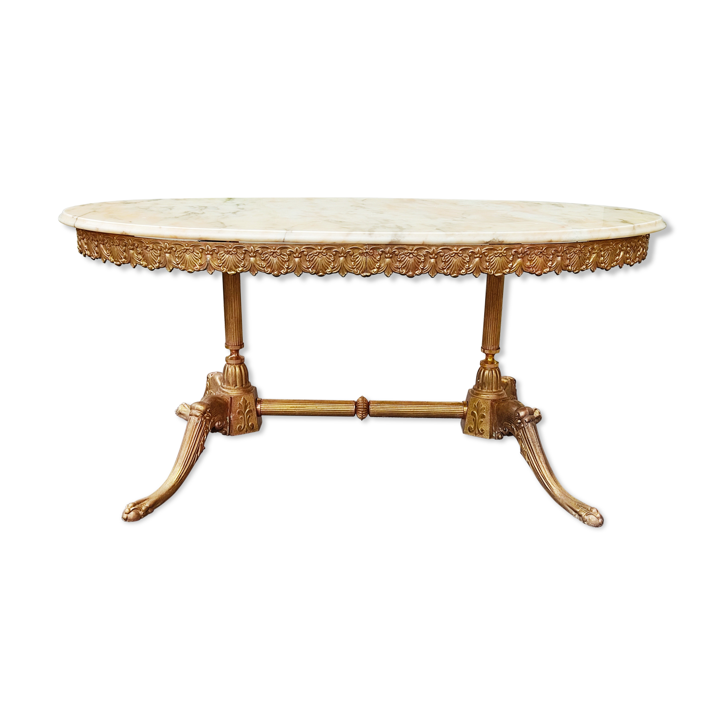 Table basse avec marbre ovalisé – 1960