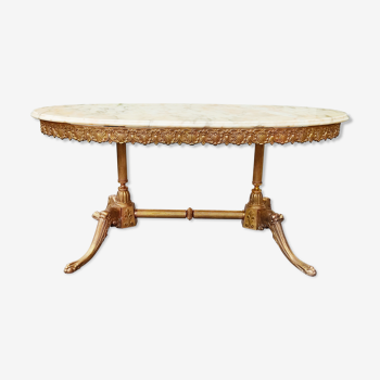 Table basse avec marbre ovalisé – 1960