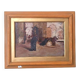 Oil on panel - early 20th century - interior of a church
