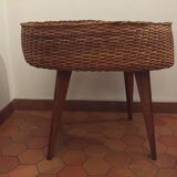 Vintage rattan plant holder