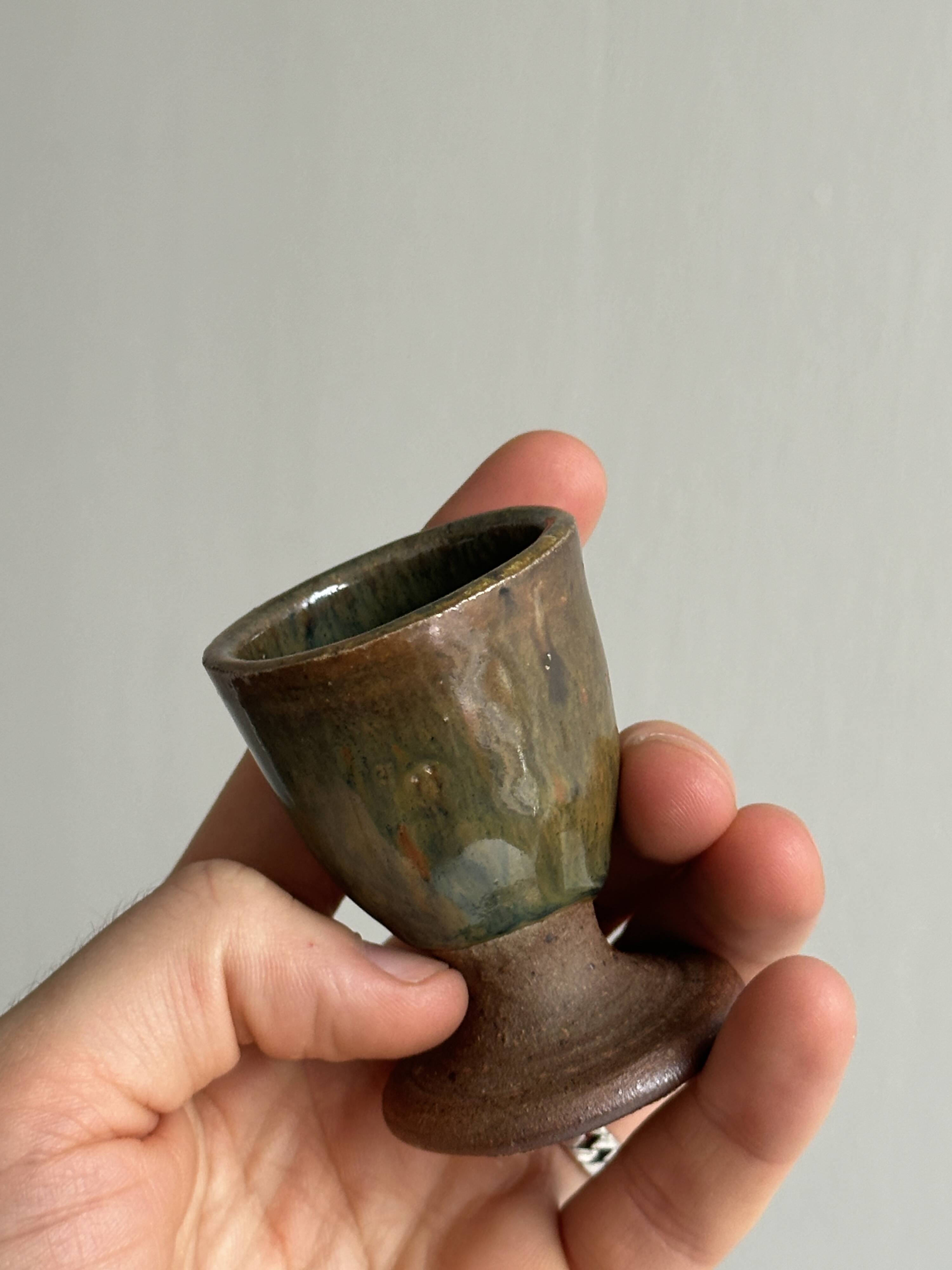 Set of 4 handmade ceramic egg cups