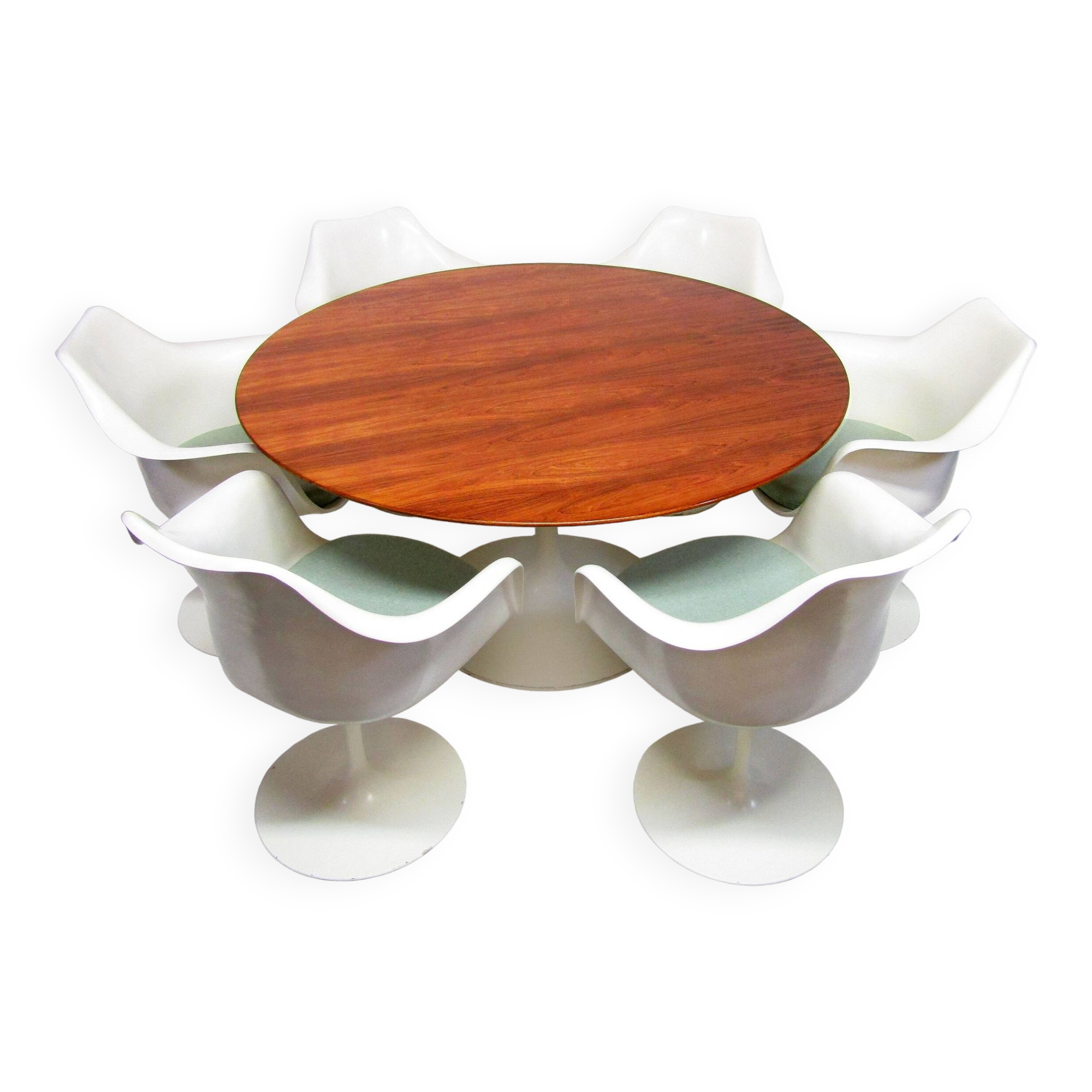 1970s Space-Age Tulip Dining Table & Six Chairs Set by Eero Saarinen for Knoll