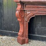 Napoleon III Fireplace in Red Griotte Marble Circa 1880