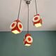 Space Age cascade chandelier in orange and white lacquered metal, RAAK, 1970