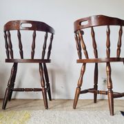 Set of 4 Western Bistro Chairs in Solid Wood – Vintage Pub Style