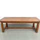 Large modernist farmhouse table in solid beech, thick dowelled top.