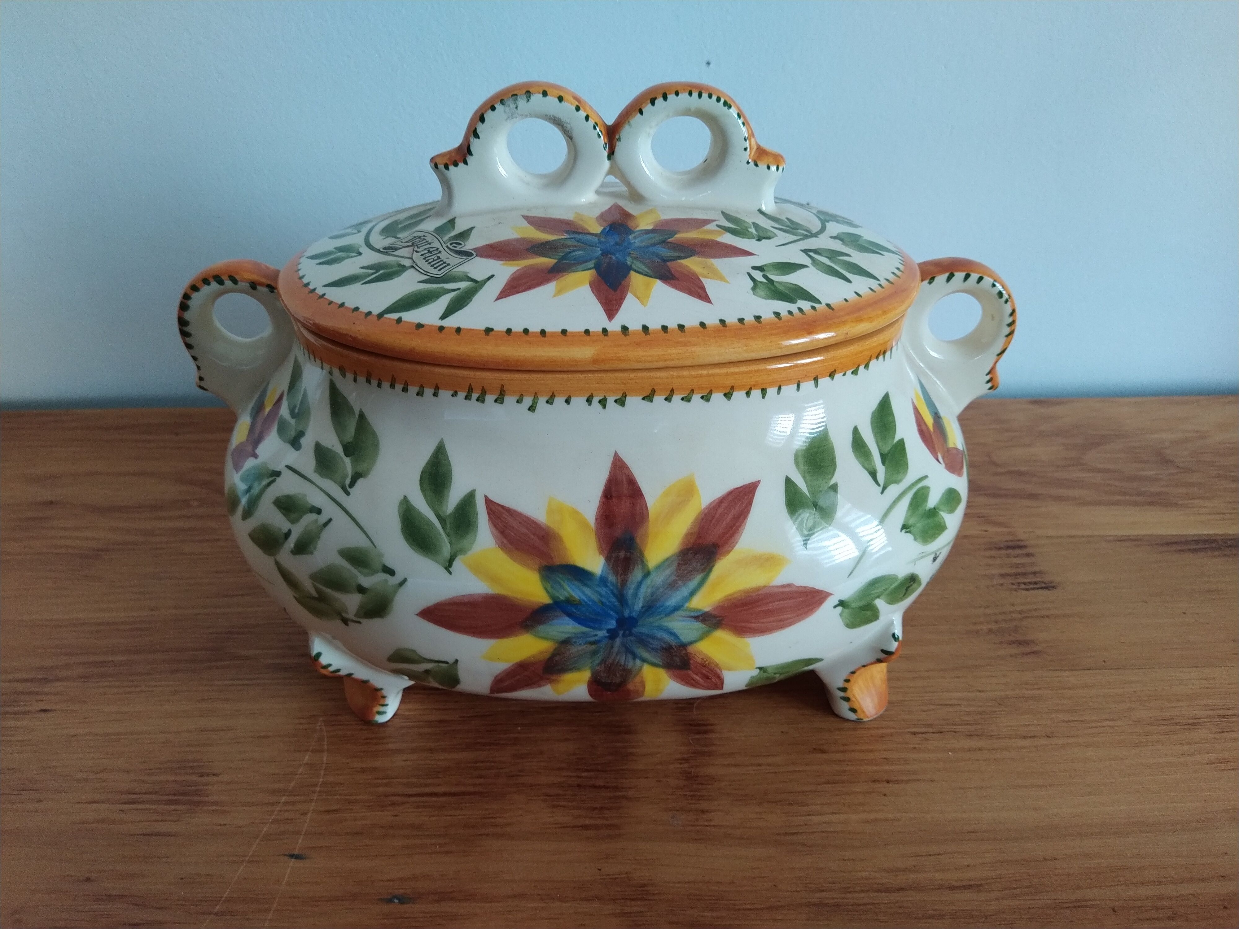 Handmade vintage ceramic soup kitchen
