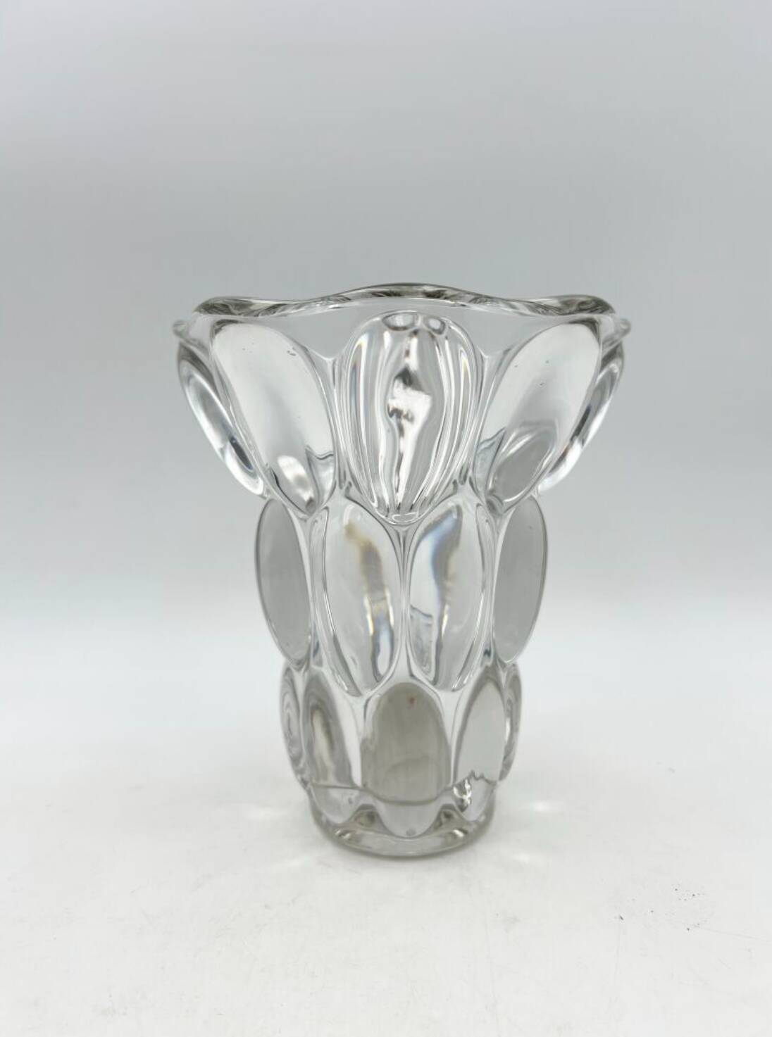 Large “bubbles” vase in Vannes Le Chatel crystal (1960s)