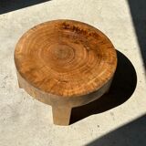 Quadripod coffee table in solid wood monoxyl natural color (dark)