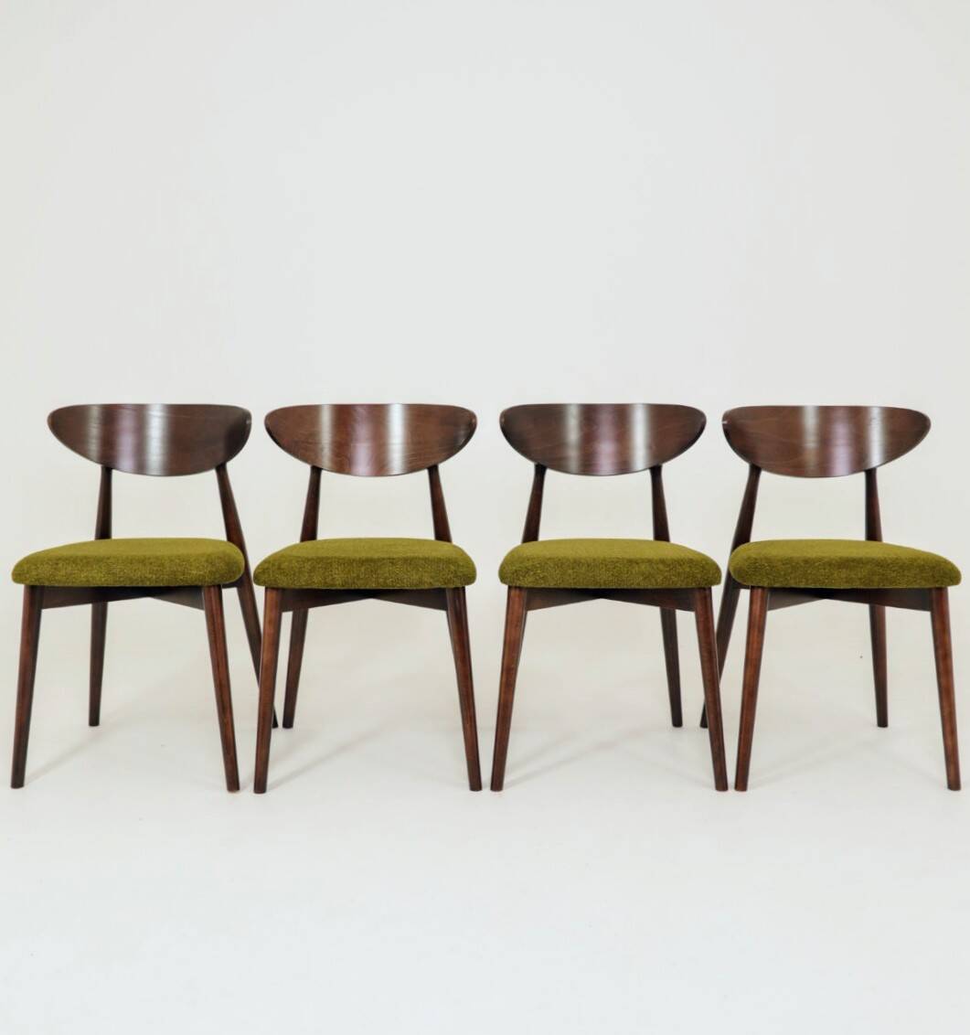 Dining chairs set of 4 wild green curly Scandinavian design