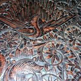 Ethnic carved wooden worker's furniture