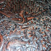 Ethnic carved wooden worker's furniture