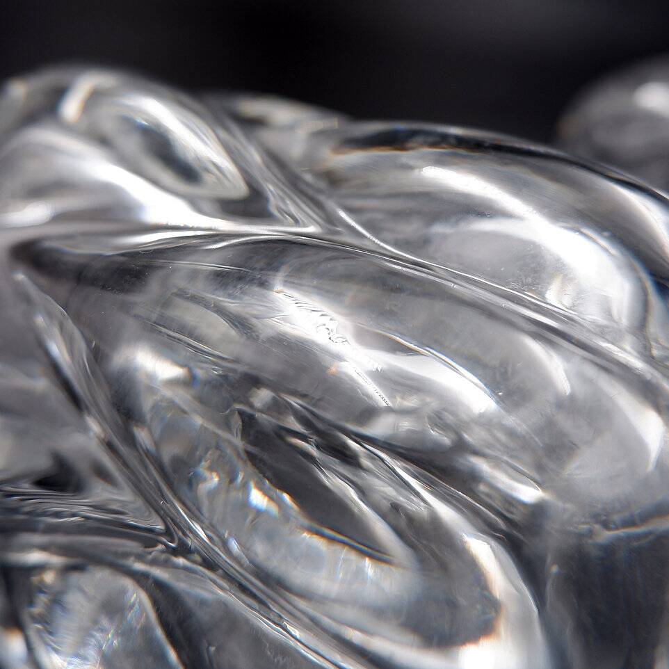 Pair of clear crystal vases by Antonio & Guido Bon for Val St Lambert - 1960s