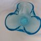 Murano turquoise blue glass trilobed empty pocket ashtray