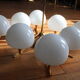 Opaline brass hanging lamp