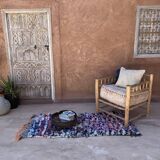 Tapis Berbère Boucherouite coloré - 76 x 176 cm