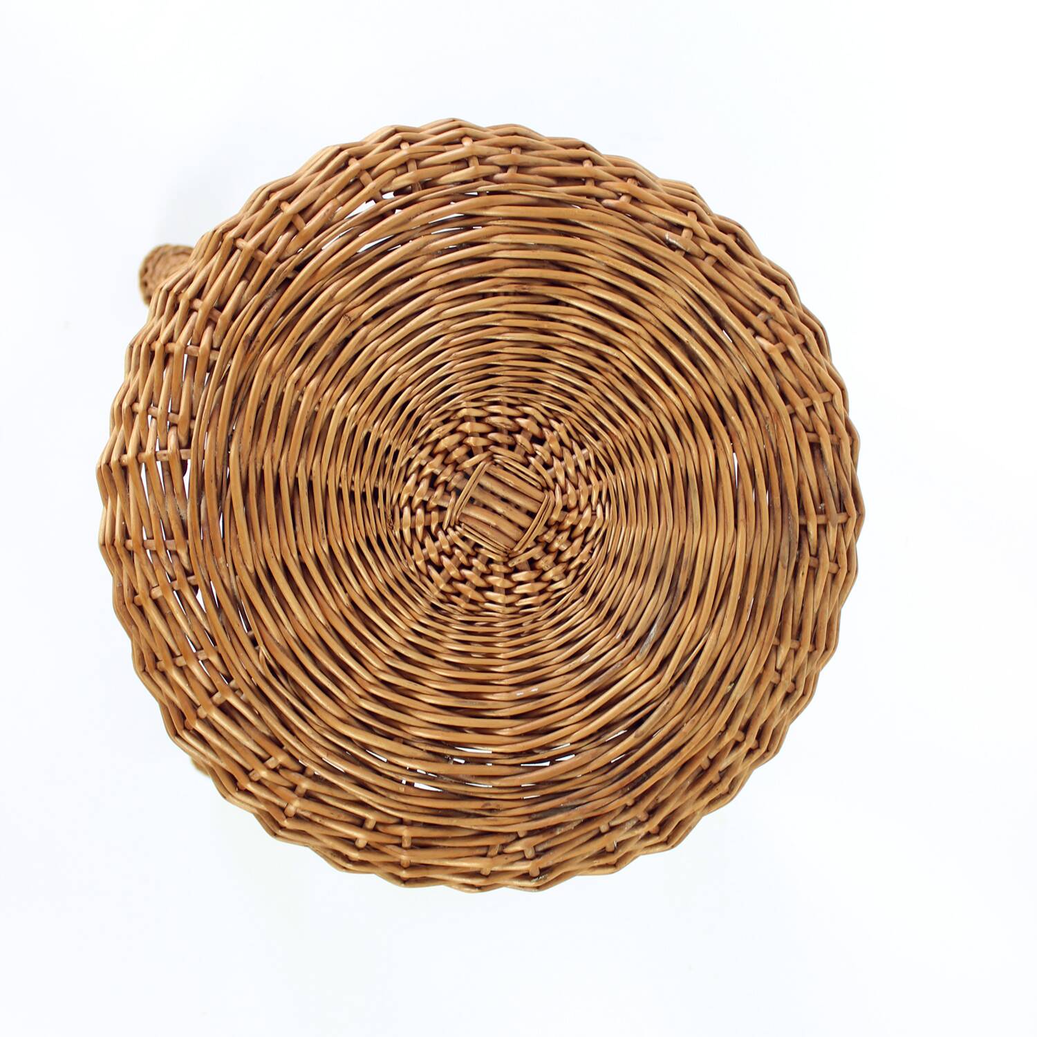 Vintage rattan stool, Czechoslovakia 1960s
