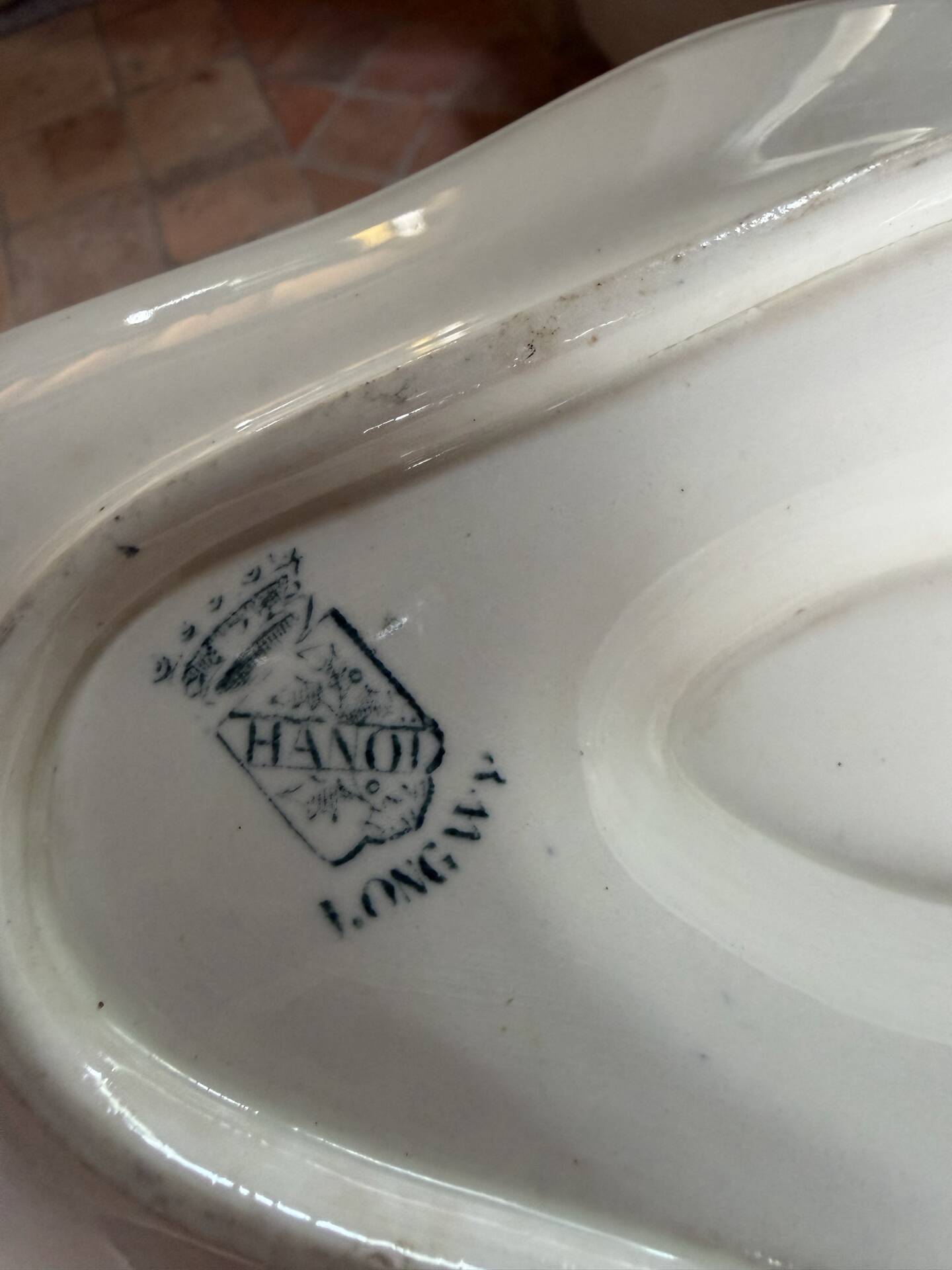 Longwy sauce boat model Hanoi in earthenware