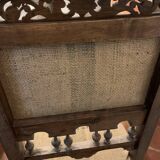 Classic carved wooden chair medieval castle with jute unique piece
