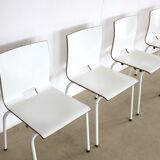Set of 4 industrial stacking chairs