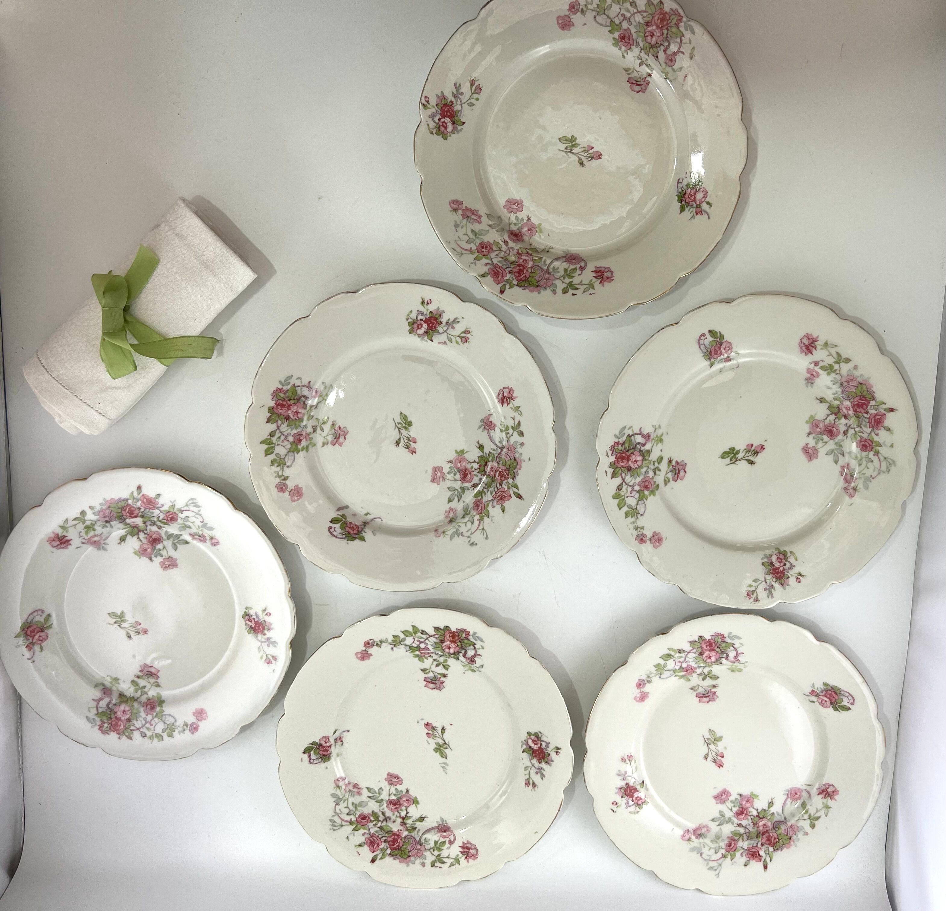 6 flower dessert plates