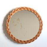 Round wicker mirror, 50s
