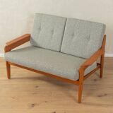 Teak and gray fabric sofa, 1960s
