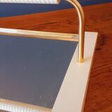 Plateau vintage année 50 en bois laqué et métal doré