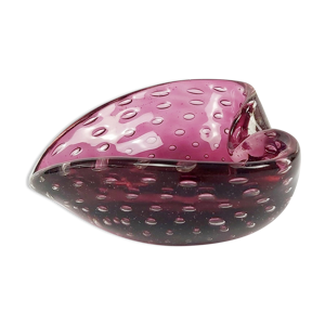 cendrier en verre de Murano en forme de cœur, Italie, années 1960
