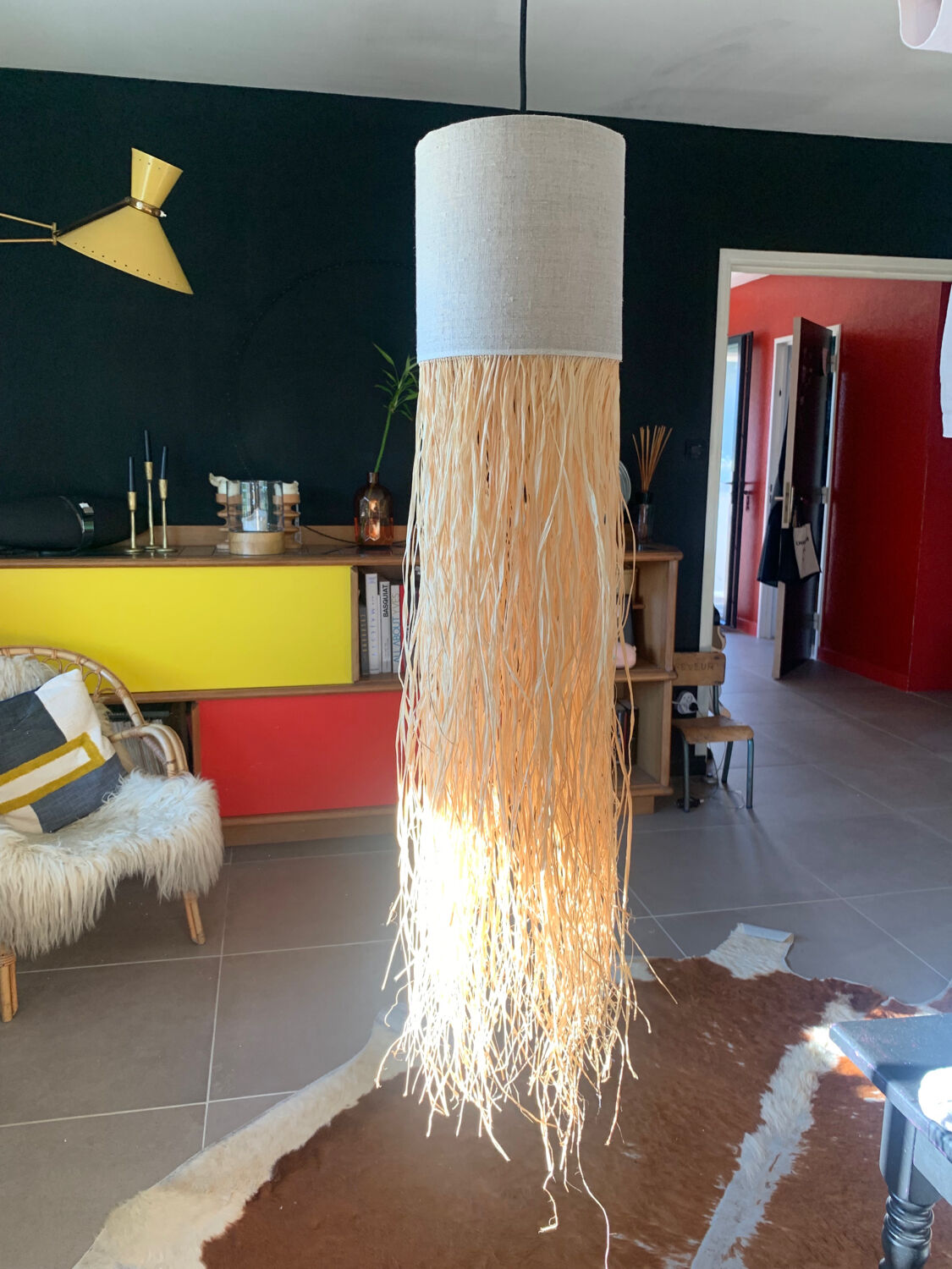 Linen or raffia suspension