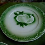 Lot 5 earthenware dessert plates from Digoin and Serreguemines