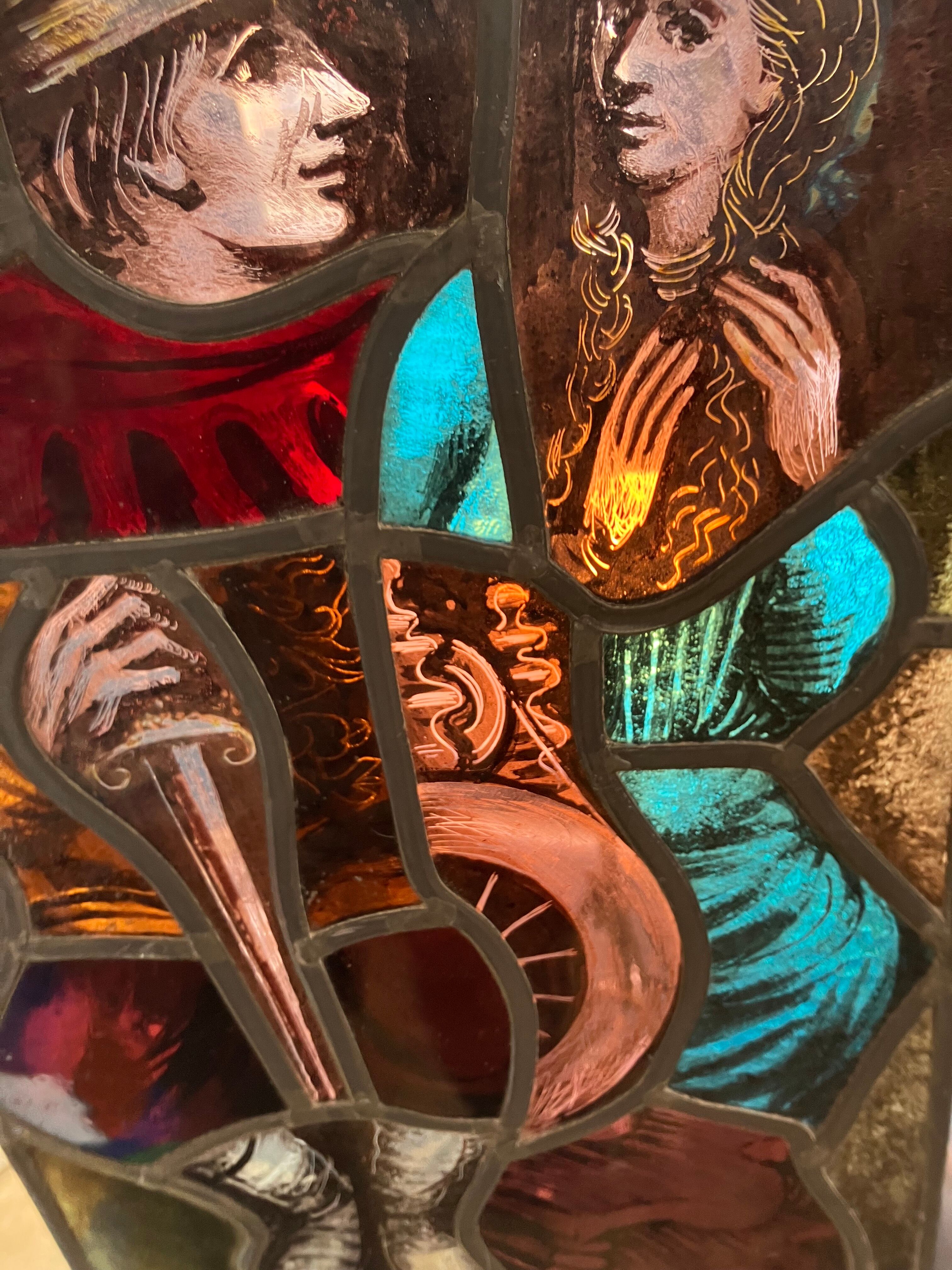 Stained hanging glass polychrome