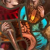 Stained hanging glass polychrome