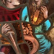 Stained hanging glass polychrome