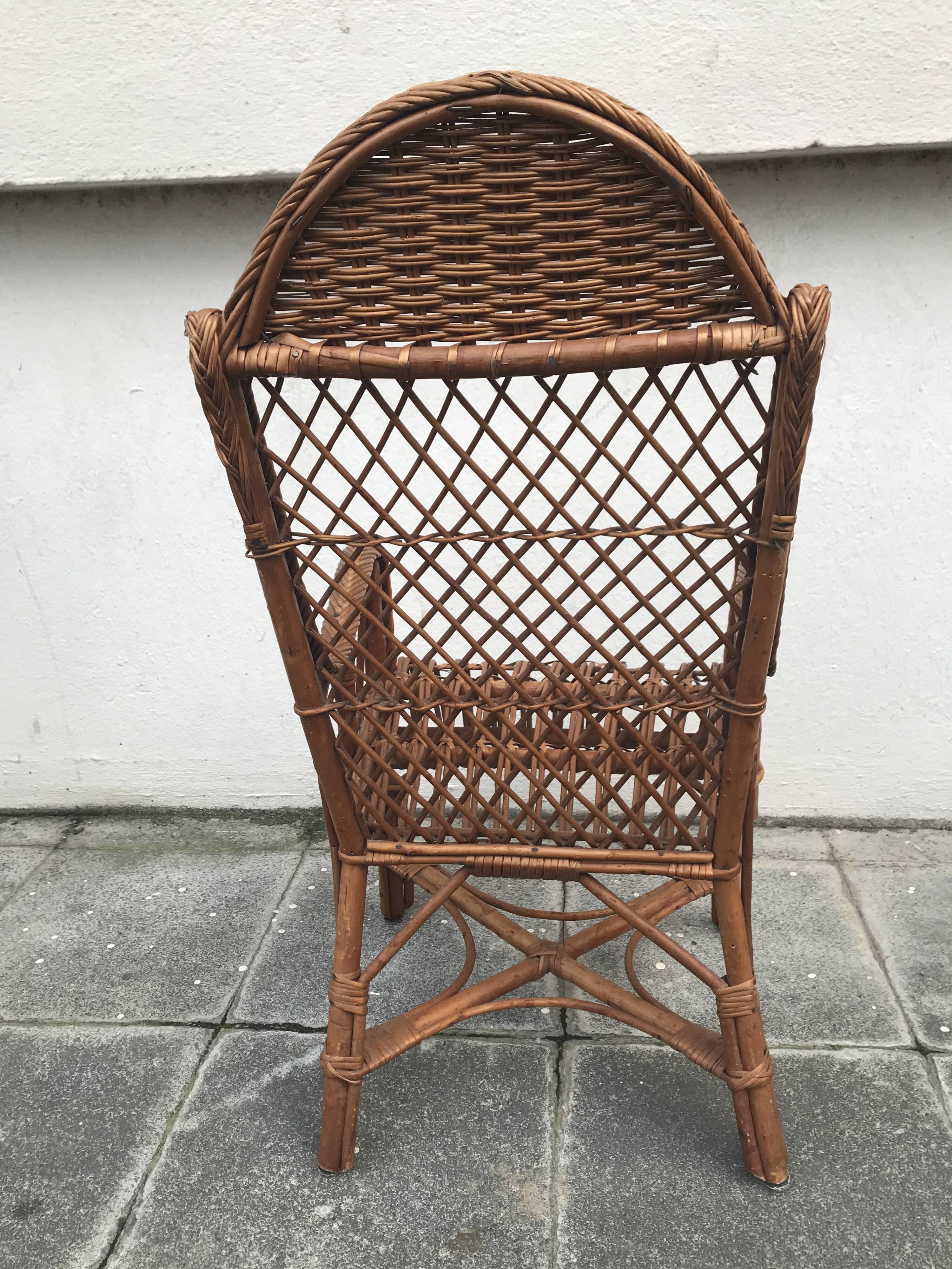 Pair of rattan chairs for children