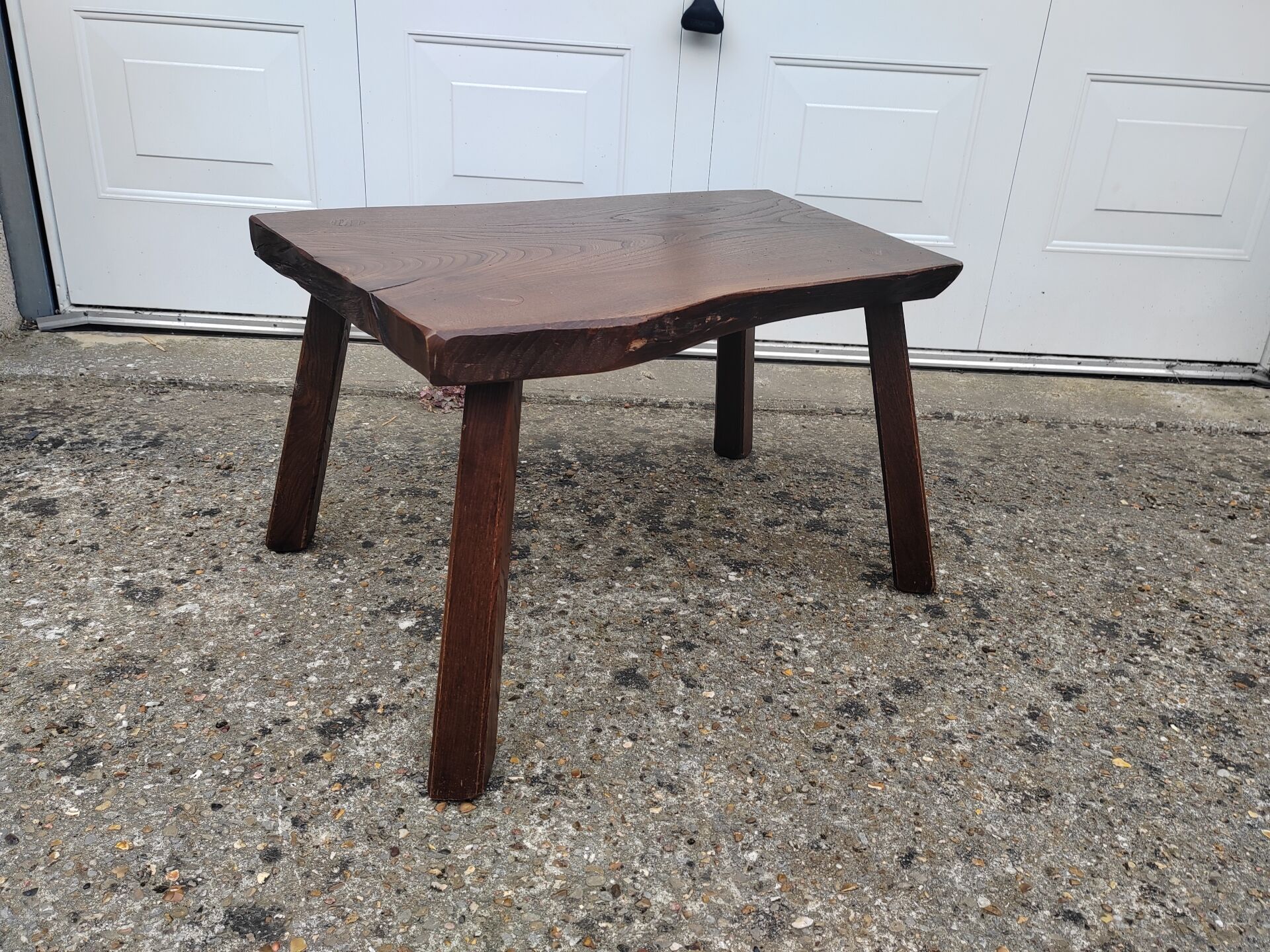 Brutalist oak coffee table