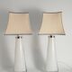 Large White Crystal Glass Table Lamps, Carl Fagerlund, Orrefors, 1960, Set of 2