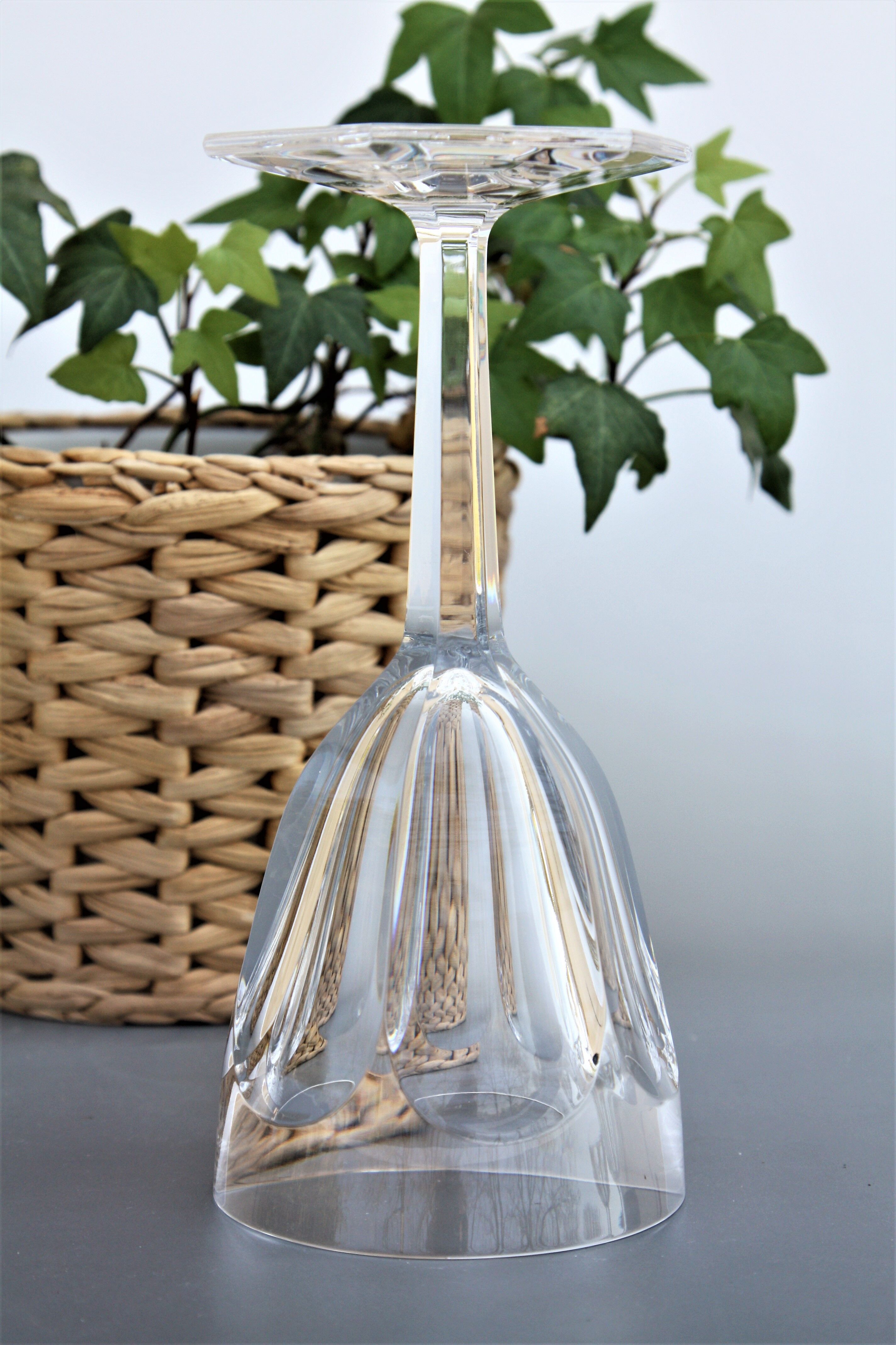 Pair of Baccarat crystal water glasses model Compiègne