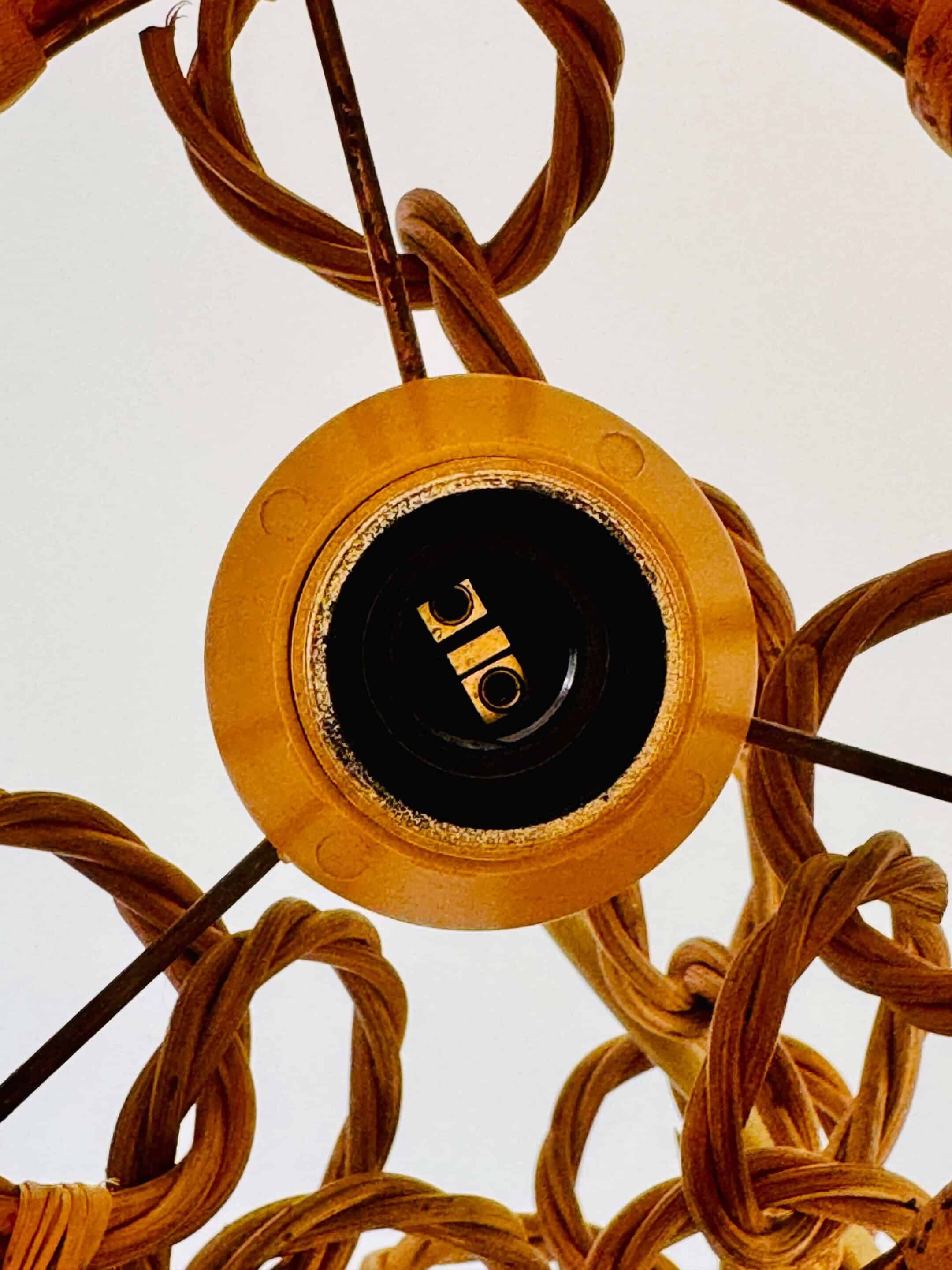 Vintage rattan suspension cage, 1950s