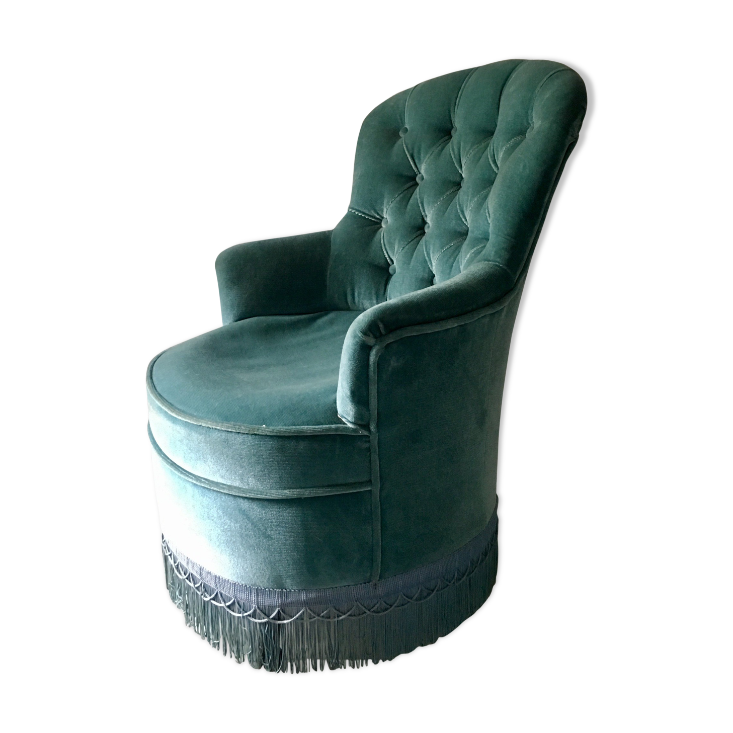 Armchair 70s peacock blue Toad