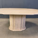Vintage oval travertine dining table, 1970s