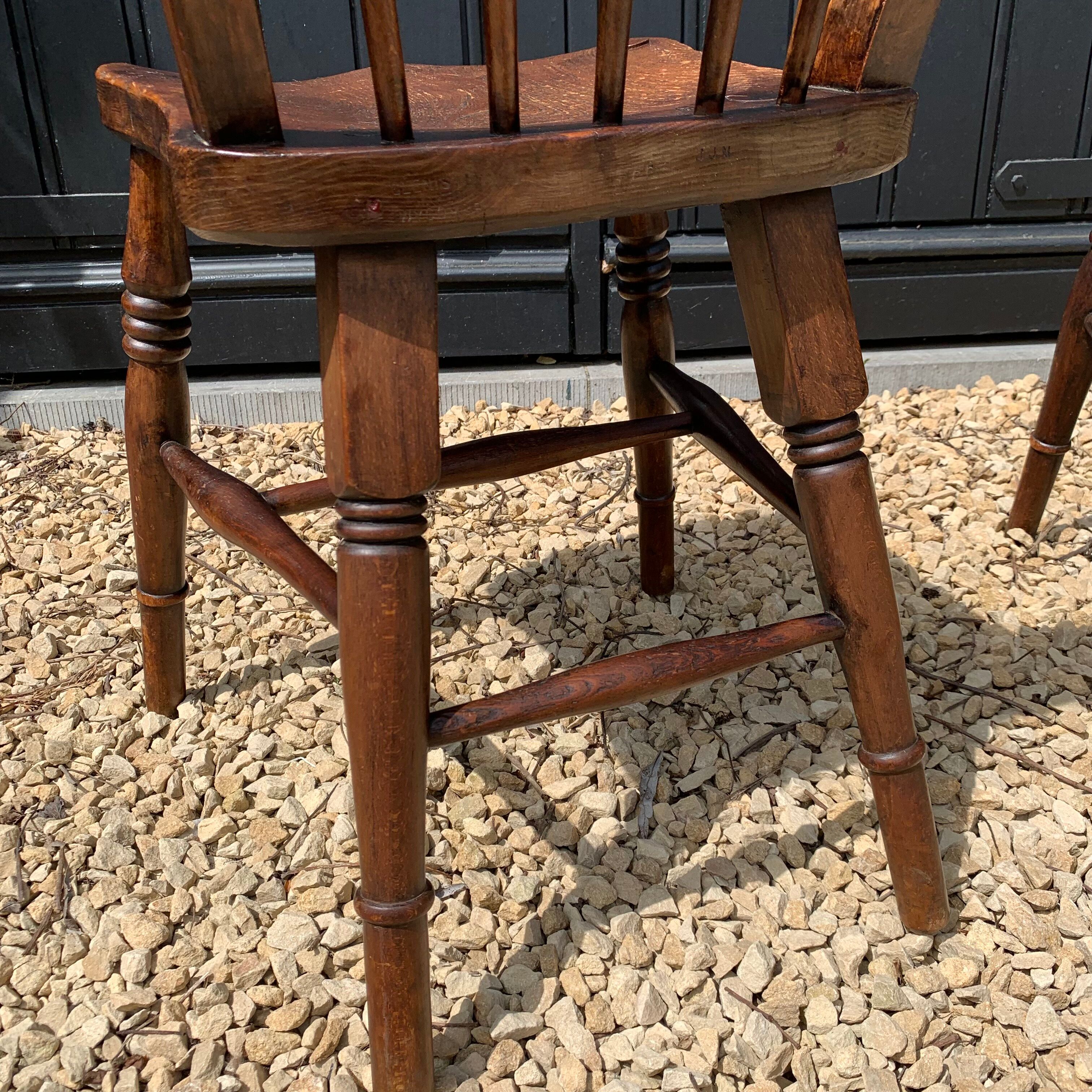 Pair of Windsor chairs stamped